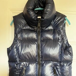 SAM navy blue shiny puffer vest size L